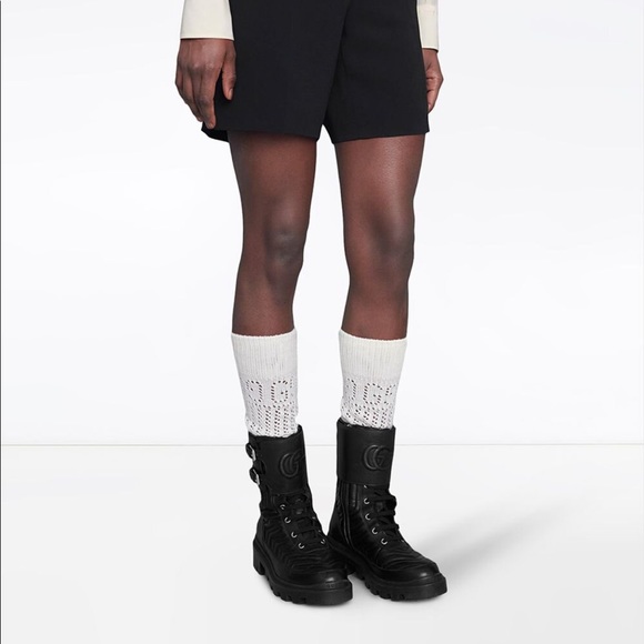 Gucci FRANCES Matelasse’ Combat Lug Boot 38.5 8 8.5 💚♥️ - Picture 3 of 16